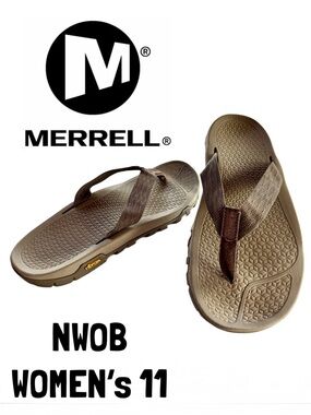 NWOB MERRELL Performance Footwear Vibram Sole Slip-on Flip Flop Boulder Women 11